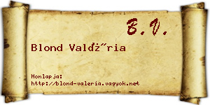 Blond Valéria névjegykártya